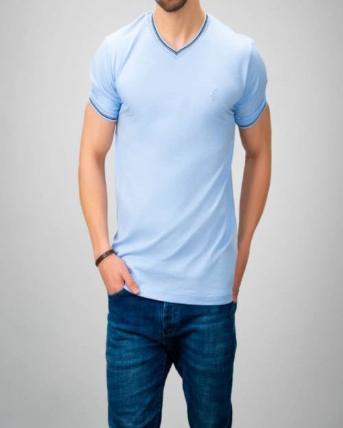  تی شرت یقه هفت پنبه 