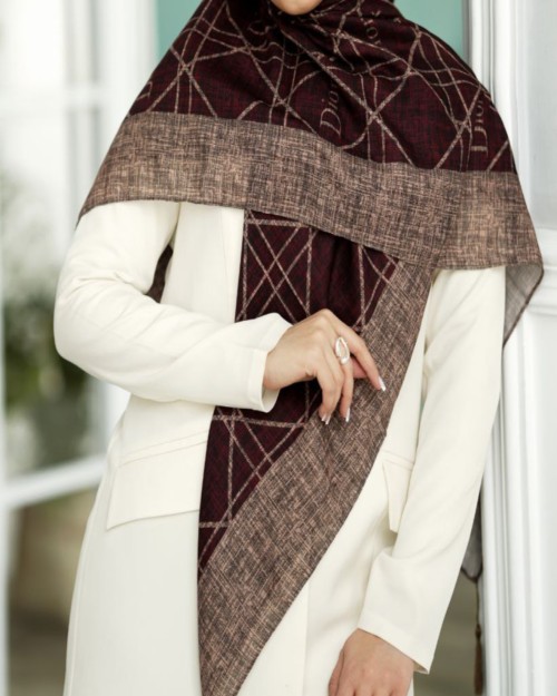  روسری نخی طرح دیور دور دوخت منگوله دار کد20307 