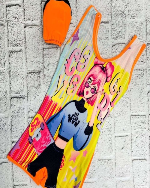  مایو دخترانه پادار کلاهدار کد  90002 B مشخصات