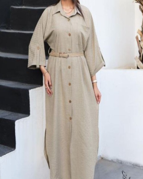  مانتو بلند مدل عاطی (کمربند کنفی) مشخصات