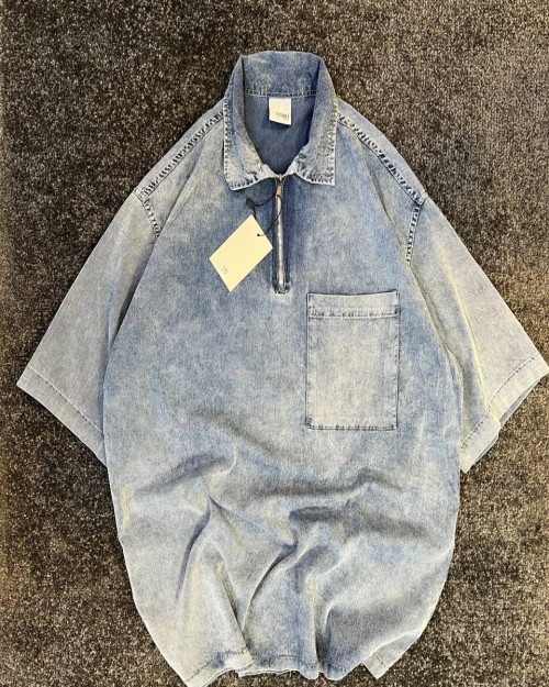  تیشرت یقه دار نیم زیپ 