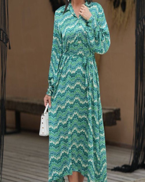  پیراهن بلند یقه شکاری 