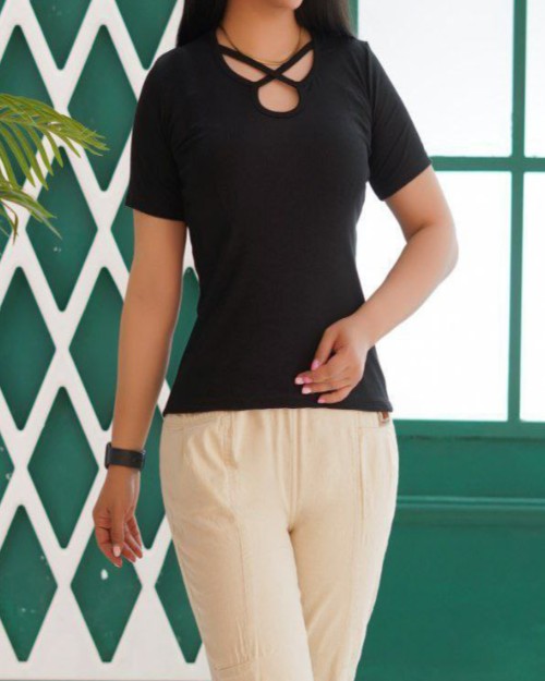  تیشرت یقه ضربدری 