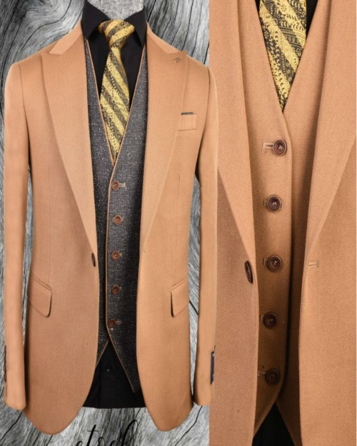  کت و شلوار یقه بلیزر تک دکمه دوچاک مشخصات