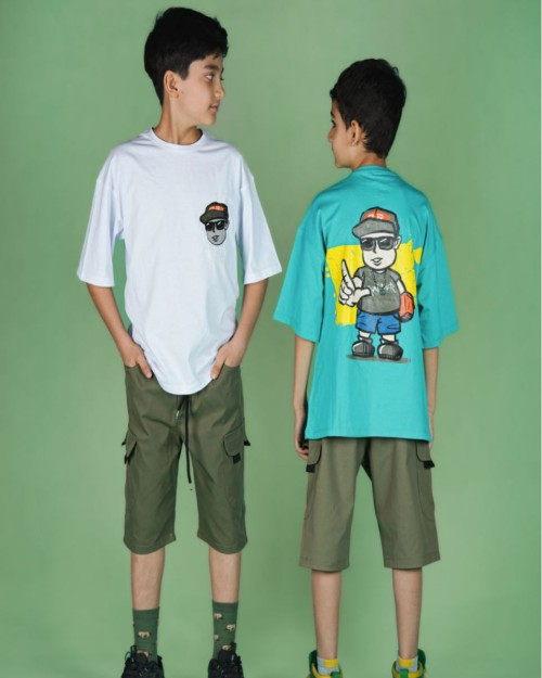  ست پسرانه تیشرت و شلوارک کد 10480 