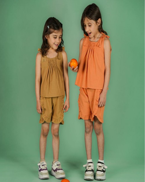  ست دخترانه تاپ و شلوارک کد 10610 