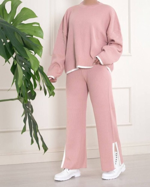  ست بافت ستونی چاکدار کد1003 مشخصات