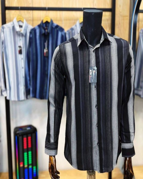  پیراهن آستین بلند مردانه طرح راهرا کد 409 