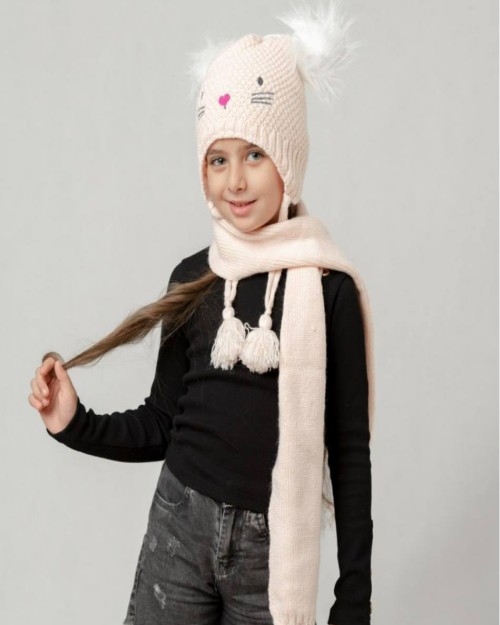  ست زمستانی دخترانه کلاه و شال گردن بافت مشخصات