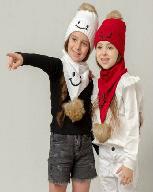  ست زمستانی دخترانه کلاه و شال گردن بافت مشخصات